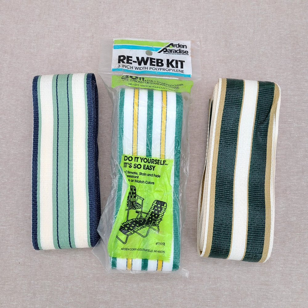 Arden Paradise Re-Web Kit Lawn Chair Webbing - Lot of blue, green, white, yellow